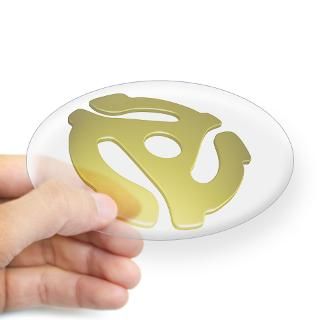 Gold 3D 45 RPM Adapter Oval Decal for $4.25