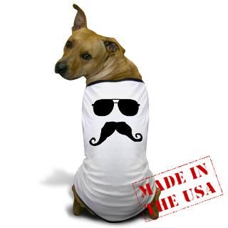 Aviator Gifts  Aviator Pet Apparel  Cool Mustache Dog T Shirt