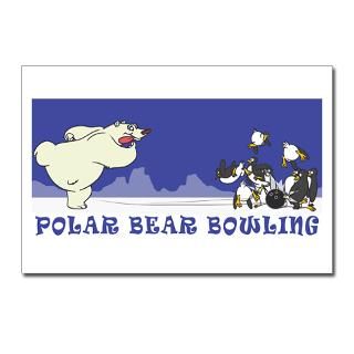 POLAR BEAR BOWLING Postcards (Package of 8)