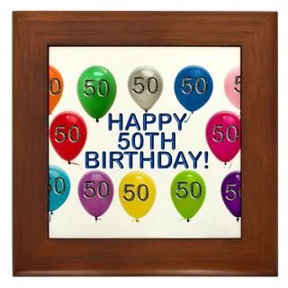 50 Gifts  50 Home Decor  Happy 50th Birthday Framed Tile