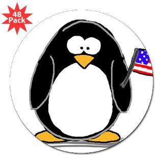 Patriotic penguin 3 Lapel Sticker (48 pk)