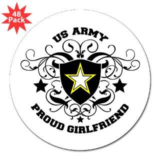 Proud Girlfriend Army shield 3 Lapel Sticker (48