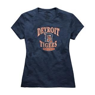 Detroit Tigers Womens Fall Navy 47 Brand Vintage Scrum Tee