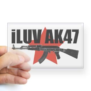 AK 47 ASSAULT RIFLE Rectangle Decal for $4.25