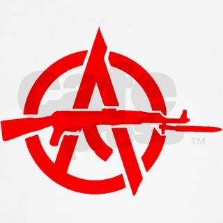 AK 47 Anarchy Symbol Long Sleeve T Shirt by redanarchyak47