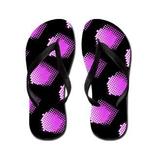 Beach Bathroom  Pink Wild Inkblots Banks 47 Designer Flip Flops