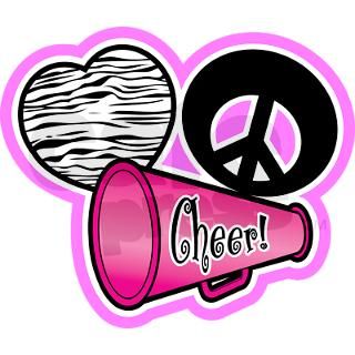 Love Peace Cheer Pink 3 Lapel Sticker (48 pk Sticker by DD4U