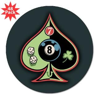 Stickers  8 of Spades 3 Lapel Sticker (48 pk