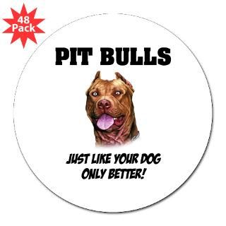 Stickers  Pit Bulls 3 Lapel Sticker (48 pk