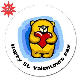 Cartoon Bear With Heart Lapel Sticker (48 pk) Sticker by keepsake_arts