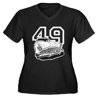 49 Buick Womens Plus Size V Neck Dark T Shirt