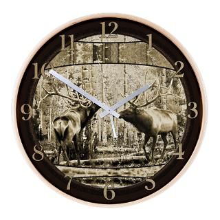 Bull elk face off Wall Clock for $54.50