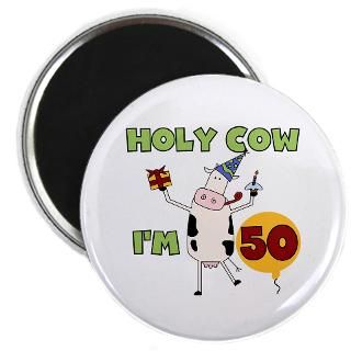 50 Gifts  50 Kitchen and Entertaining  Cow 50th Birthday Magnet