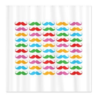 Mustache Shower Curtains  Custom Themed Mustache Bath Curtains