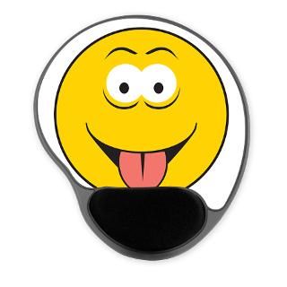 Tongue Sticking Out Smiley Face Mousepad by dagerdesigns