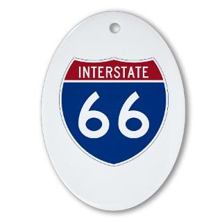 Interstate Route 66 Oval Ornament for $12.50