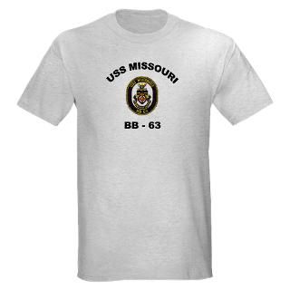 USS Missouri BB 63 Ash Grey T Shirt
