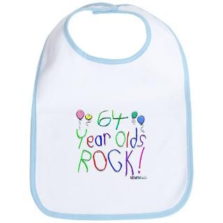 64 Year Olds Rock Bib for $12.00