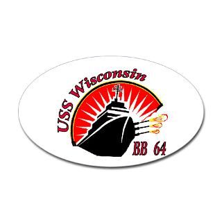 USS Wisconsin BB 64 Oval Decal for $4.25