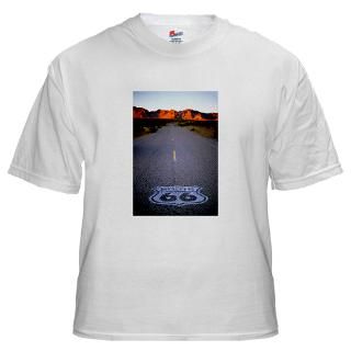 America T shirts  Route 66 Shield White T Shirt