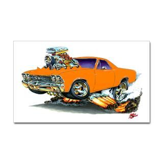 1968 69 El Camino Orange Truck Rectangle Sticker by MaddDoggTrucks