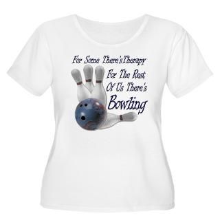 Bowling Therapy Womens Plus Size Scoop Neck T Shi