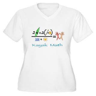 Kayak Math Womens Plus Size V Neck T Shirt