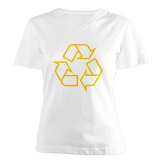 yellow recycle women s v neck t shirt $ 17 77