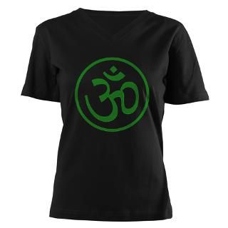 Aum, or Om, symbol in Green on T shirts, tops and a range of gifts