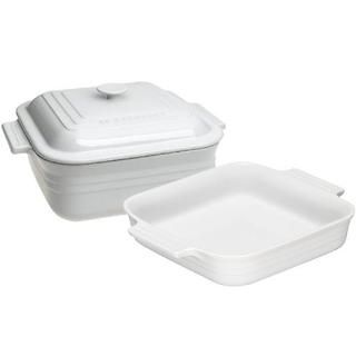 Le Creuset 3 pc. White Square Covered Casserole and Baker Set