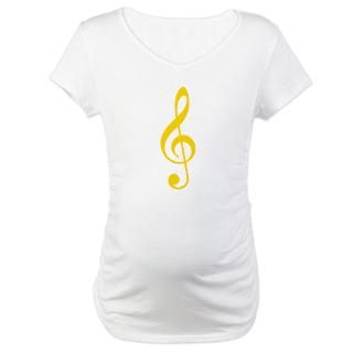 Yellow Treble Clef on T shirts, tops and a range of gift items