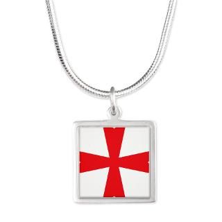 Templars maltese cross Silver Square Necklace