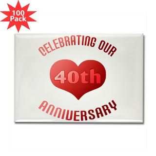 and Entertaining  40th Anniversary Heart Gift Rectangle Magnet (100