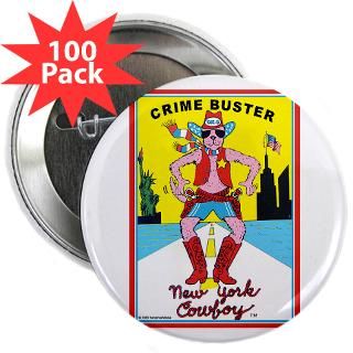  Animals Buttons  CRIME BUSTER(New York Cowboy) Button (100 pk