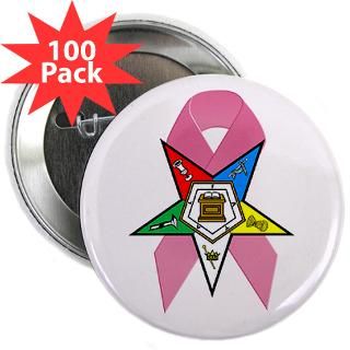Star Buttons  OES Breast Cancer Awareness 2.25 Button (100 pack