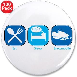  Activity Buttons  Eat Sleep Snowmobile 3.5 Button (100 pack