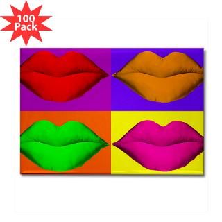 Kitchen and Entertaining  Pop Art Kiss Rectangle Magnet (100 pack