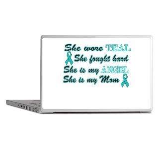 Angel Gifts  Angel Laptop Skins  She is Mom Teal angel.png Laptop