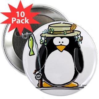 Fishing penguin 2.25 Button (10 pack)