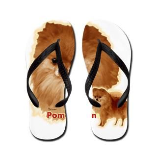 Bymw Gifts  Bymw Bathroom  Pomeranian head and body Flip Flops