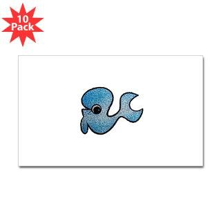 Cute Baby Whale Rectangle Sticker 10 pk)