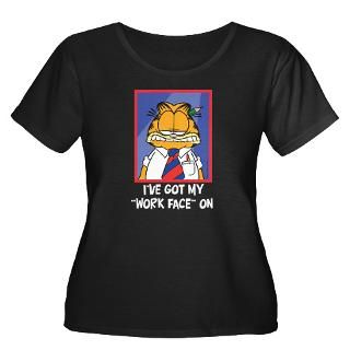 Work Face Womens Plus Size Scoop Neck Dark T Shir