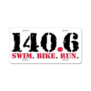 140.6 Swim Bike Run Aluminum License Plate for $19.50
