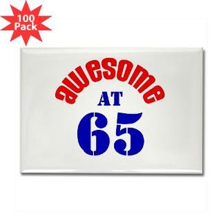 65th Birthday Rectangle Magnet (100 pack)