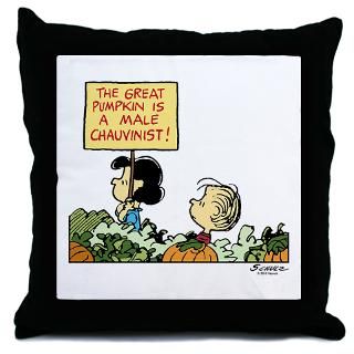 Lucy Protests the Great Pumpkin Throw Pillow