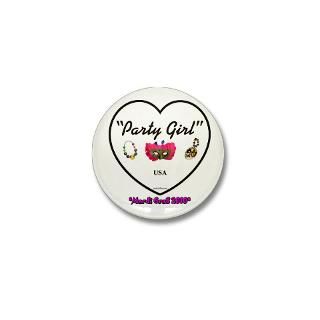 Party Girl USA   Mardi Gras 2.25 Button (10 pack)