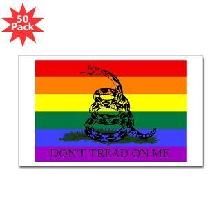 Rainbow Gadsden Flag Rectangle Sticker 50 pk)
