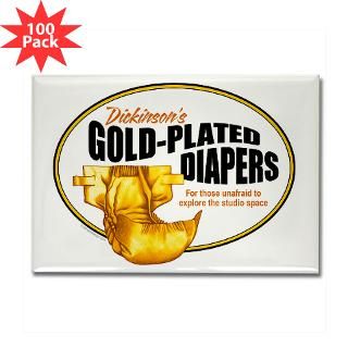 Gold plated diapers Rectangle Magnet (100 pack)