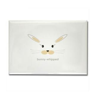 bunny face   straight ears Rectangle Magnet (100 p