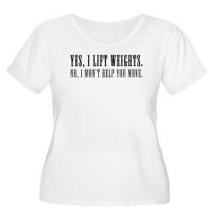 YES I LIFT WEIGHTS Womens Plus Size Scoop Neck T Shirt